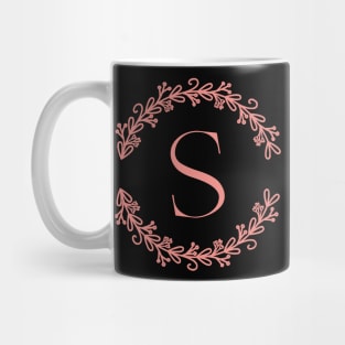 Pink Monogram Letter S Mug